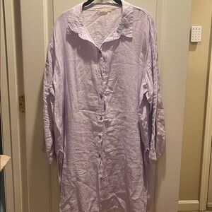 Light Purple Long Button-Up Tunic
